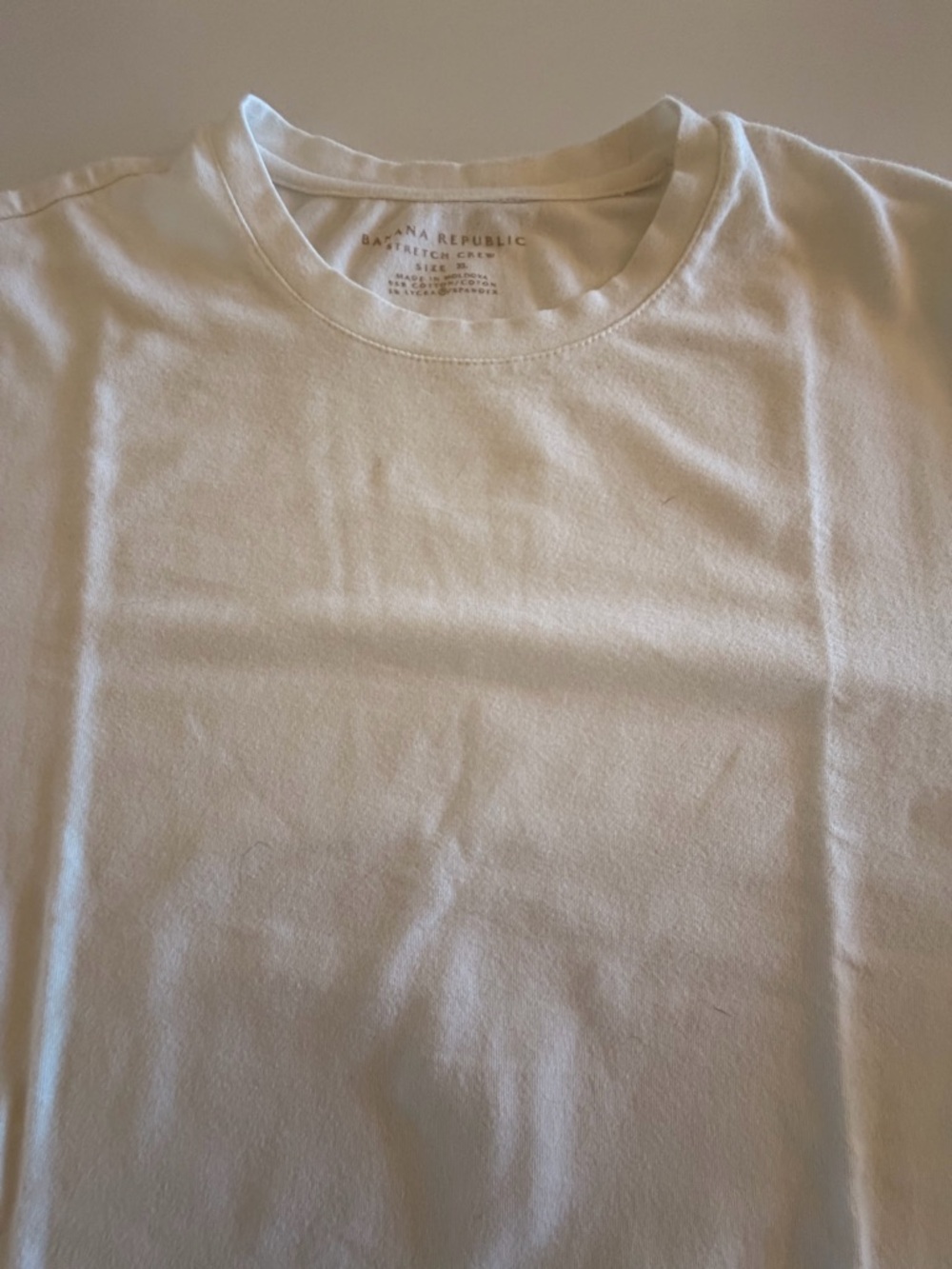 Banana Republic White Classic Stretch Crew Neck Short Sleeve Tee, Men’s Sz XL - Picture 5 of 13